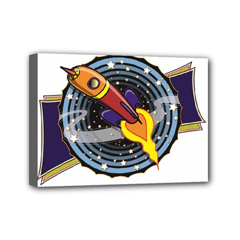 Rocket Space Clipart Illustrator Mini Canvas 7  X 5  (stretched)