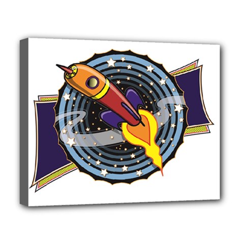 Rocket Space Clipart Illustrator Deluxe Canvas 20  X 16  (stretched)