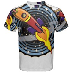Rocket Space Clipart Illustrator Men s Cotton T-shirt
