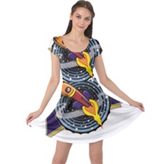 Rocket Space Clipart Illustrator Cap Sleeve Dress