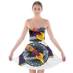 Rocket Space Clipart Illustrator Strapless Bra Top Dress