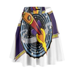 Rocket Space Clipart Illustrator High Waist Skirt