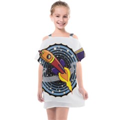 Rocket Space Clipart Illustrator Kids  One Piece Chiffon Dress by Sarkoni