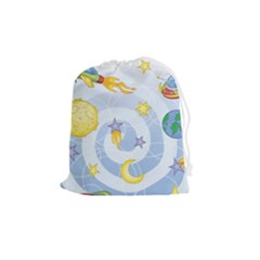 Science Fiction Outer Space Drawstring Pouch (medium)