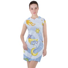 Science Fiction Outer Space Drawstring Hooded Dress