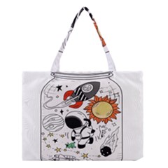 Astronaut Drawing Planet Medium Tote Bag