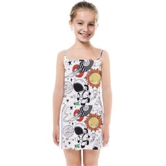 Astronaut Drawing Planet Kids  Summer Sun Dress