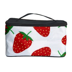 Seamless Pattern Fresh Strawberry Cosmetic Storage Case