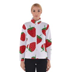 Seamless Pattern Fresh Strawberry Women s Bomber Jacket