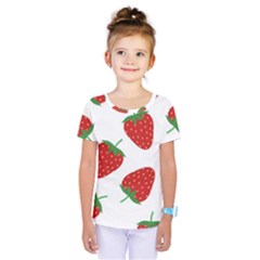 Seamless Pattern Fresh Strawberry Kids  One Piece T-shirt