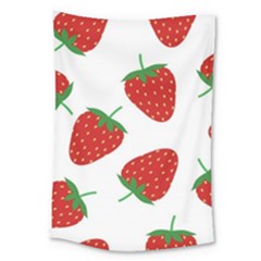 Seamless Pattern Fresh Strawberry Large Tapestry by Sarkoni