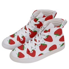 Seamless Pattern Fresh Strawberry Men s Hi-top Skate Sneakers by Sarkoni