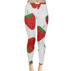 Seamless Pattern Fresh Strawberry Inside Out Leggings