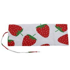 Seamless Pattern Fresh Strawberry Roll Up Canvas Pencil Holder (s)