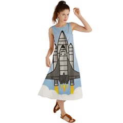 Rocket Shuttle Spaceship Science Summer Maxi Dress by Sarkoni