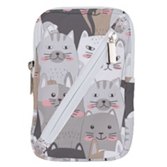 Cute Cats Seamless Pattern Belt Pouch Bag (large) by Sarkoni