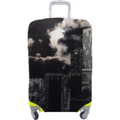 City Night Moon Skyline Skyscraper Luggage Cover (large) by Grandong
