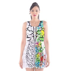 Brain Mind Psychology Idea Drawing Scoop Neck Skater Dress