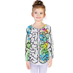 Brain Mind Psychology Idea Drawing Kids  Long Sleeve T-shirt