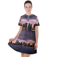 Sydney Australia Travel Oceania Short Sleeve Shoulder Cut Out Dress  by Grandong