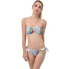 Brain Mind Psychology Idea Drawing Twist Bandeau Bikini Set