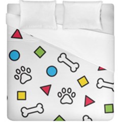 Dog Paw Seamless Pattern Footprint Bone Duvet Cover (king Size)