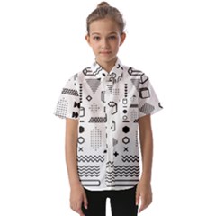 Pattern Hipster Abstract Form Geometric Line Variety Shapes Polkadots Fashion Style Seamless Kids  Short Sleeve Shirt by Grandong