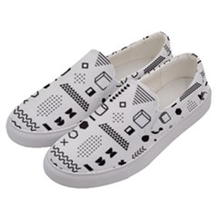 Pattern Hipster Abstract Form Geometric Line Variety Shapes Polkadots Fashion Style Seamless Men s Canvas Slip Ons by Grandong