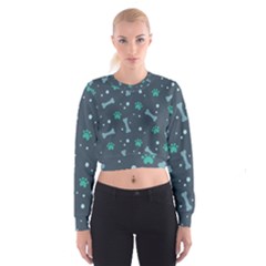 Bons Foot Prints Pattern Background Cropped Sweatshirt