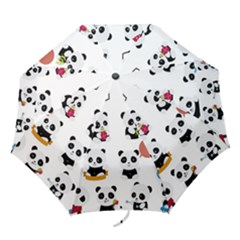 Playing Pandas Cartoons Folding Umbrellas by Apen