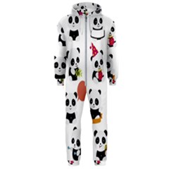 Playing Pandas Cartoons Hooded Jumpsuit (men) by Apen