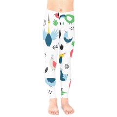 Vector Set Isolates With Cute Birds Scandinavian Style Kids  Leggings