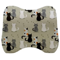 Cute Cat Seamless Pattern Velour Head Support Cushion