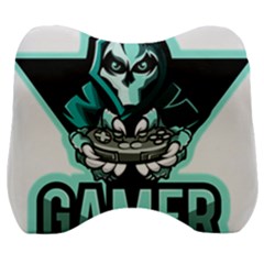 Gamer Illustration Gamer Video Game Logo Velour Head Support Cushion by Sarkoni