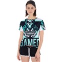 Gamer Illustration Gamer Video Game Logo Open Back Sport T-Shirt View1