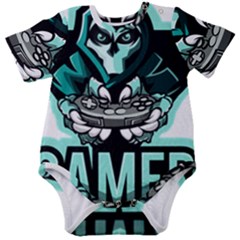 Gamer Illustration Gamer Video Game Logo Baby Short Sleeve Bodysuit by Sarkoni