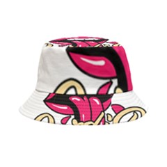 Music Hip Hop Text Black White 3d Inside Out Bucket Hat by Sarkoni