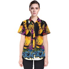 Xtreme Skateboard Graffiti Women s Short Sleeve Shirt