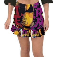 Xtreme Skateboard Graffiti Fishtail Mini Chiffon Skirt by Sarkoni