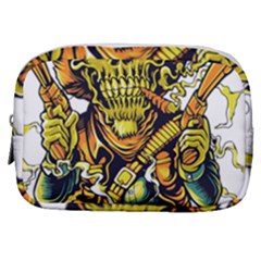 Cowboy Skeleton With Gun Illustration Make Up Pouch (small) by Sarkoni