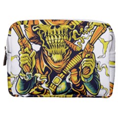 Cowboy Skeleton With Gun Illustration Make Up Pouch (medium) by Sarkoni