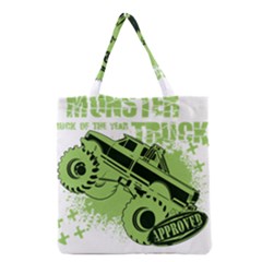 Monster Truck Illustration Green Car Grocery Tote Bag