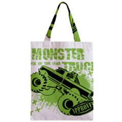 Monster Truck Illustration Green Car Zipper Classic Tote Bag