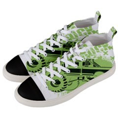 Monster Truck Illustration Green Car Men s Mid-top Canvas Sneakers