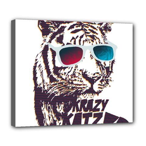 Krazy Katz 3d Tiger Roar Animal Deluxe Canvas 24  X 20  (stretched)