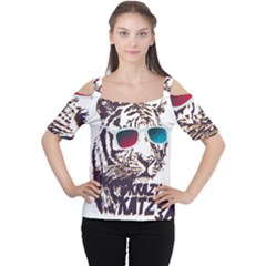 Krazy Katz 3d Tiger Roar Animal Cutout Shoulder T-shirt