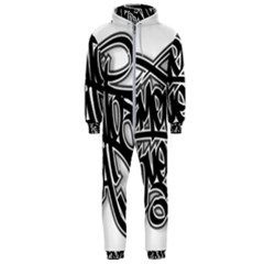 Hip Hop Music Drawing Art Graffiti Hooded Jumpsuit (men)