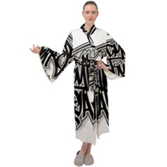 Hip Hop Music Drawing Art Graffiti Maxi Velvet Kimono by Sarkoni