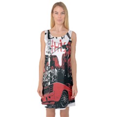 Cars City Fear This Poster Sleeveless Satin Nightdress