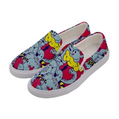 Fresh Urban Cartoon Monster Illustration Cartoon Character Text Women s Canvas Slip Ons by Sarkoni